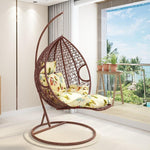 Furniture Balcony Hanging Chair Rocking Indoor Hanging Basket Rattan Single Double Bedroom Girl Swing Lazy Bird's Nest Cradle Chair With Cushion Pillow No Routine Welcome Rattan Single Coffee