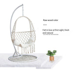 Hanging Chair Net Red Basket Rattan Bedroom Swing Girl Single Family Indoor Balcony Orchid Chair Hammock Cradle Chair A Beige Single Person