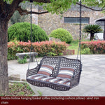 Outdoor Swing Hanging Chair Courtyard Garden Basket Rattan Outdoor Double Rocking Balcony Iron Swing Double Iron Mesh asket Without Cushion