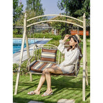 Outdoor Swing Hanging Chair Bed Double Courtyard Iron Rocking Basket Indoor And Outdoor Balcony Swing Elegant White