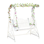 White Double Swing Basket Hanging Chair Iron Outdoor Indoor Outdoor Courtyard Garden Balcony Rocking Chair S Frame Grid