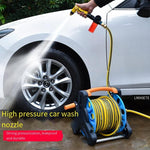 Wash Car Suit Home Wash Car High-pressure Water Irrigation Gardening Cleaning Storage Rack Tool Spray Boiler Wash Car Artifact TPR Yellow 40 Meters Water Pipe Set