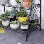 Flower Rack European Style Simple Iron Shoe Rack Storage Layer Multi-layer Floor Balcony Flower Pot Living Room Indoor Ladder Meat Z643 Dark Gray Silver Flash