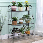 Flower Rack European Style Simple Iron Shoe Rack Storage Layer Multi-layer Floor Balcony Flower Pot Living Room Indoor Ladder Meat Z643 Dark Gray Silver Flash