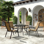 Outdoor Table And Chair Courtyard Balcony Iron Mesh Table And Chair Five Piece Set Outdoor Simple Leisure Tea Table 4