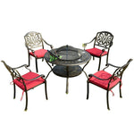 Outdoor Tables And Chairs Balcony Combination Courtyard Barbecue Stove Garden Leisure Cast Aluminum Iron Table And Chair Kit Single Chair