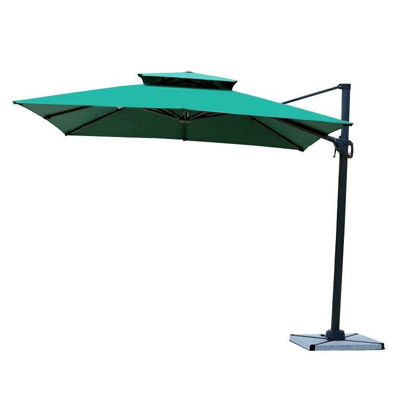 3m Square Dark Green [100kg Luxury Water Tank] Outdoor Sun Umbrella Courtyard Umbrella Large Outdoor Umbrella Security Guard Box Umbrella Roman Umbrella Beach Umbrella Leisure Furniture Sun Umbrella