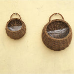 Rattan Wall Hanging Flower Blue Frame Wall Hanging Basket Primary Color Flower Basket