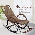 Balcony Lounge Chair Rocking Nap Lazy Living Room Chair Elderly Chair Leisure Chair Carefree Rattan Rocking Chair Double Champagne Gold Wheel