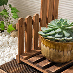 Solid Wood Flower Rack Living Room Balcony Floor Multi-storey Flower Pot Rack On The Table White 30 Long