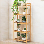 Modern Simple And Simple Floor Bamboo Balcony Flower Rack Living Room Multi-layer Wooden Flower Pot Rack Multi Meat Folding Indoor Flower Rack Storable Layer Rack Storage Rack 5 Layers Wide 50