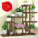 Flower Rack Solid Wood Flower Rack Floor Type Bonsai Rack Balcony Multi-layer Several Basic Flowers