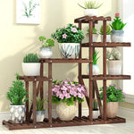 Flower Rack Solid Wood Flower Rack Floor Type Bonsai Rack Balcony Multi-layer Several Basic Flowers