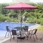 Leisure Outdoor Rattan Chair Sunshade Umbrella Combination Courtyard Balcony Coffee Shop Iron Art Outdoor Tables Chairs Four Chairs And One Table