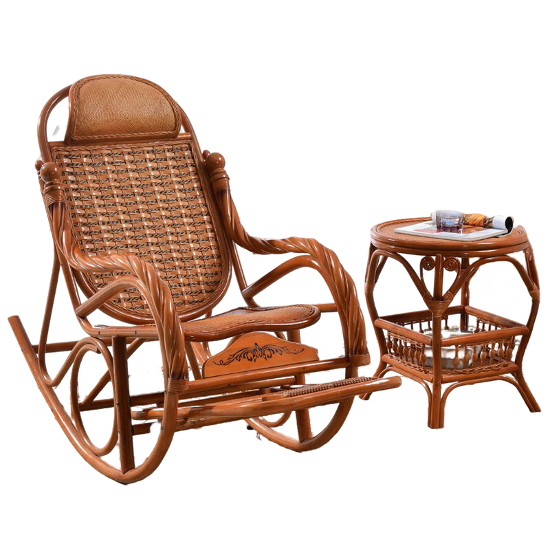 Rocking Chair Rattan Chair Reclining Chair Rocking Chair Casual Chair Elderly Nap Chair Living Room Balcony Table Chair Leisure Chair Lazy Rattan Chair Rattan Furniture Rocking Chair