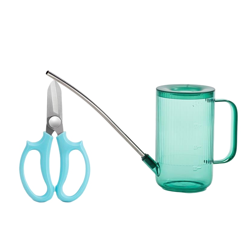 Emerald+Scissors Horticultural Long Mouth Meat Watering Pot Curved Nozzle Watering Pot Watering Pot Watering Flower Watering Artifact Pointed Nozzle Watering Pot Watering Pot