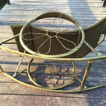 Balcony Lounge Chair Rocking Chair Nap Chair Lazy Living Room Chair Elderly Chair Leisure Chair Carefree Chair Imitation Rattan Rocking Chair Black Gold