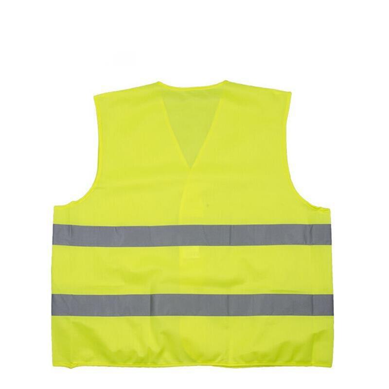 Reflective Vest Fluorescent Vest Highway Construction Site Reflective Vest Light Comfortable Reflective Strip Work Vest Yellow Free Size