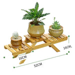 6 Pieces Table Top Bamboo Flower Rack Solid Wood Floor Living Room Multi-layer Folding Flower Rack Balcony Multi Meat Flower Pot Rack Storable Storage Rack Small Rack Primary Color