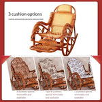 Rocking Chair Adult Rocking Chair Reclining Chair Winter Summer Dual-purpose Adult Rattan Chair Balcony Household Leisure Elderly Nap Carefree Lazy Chair
