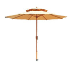 Wood Grain Middle Pillar Umbrella Outdoor Stall Umbrella Security Guard Box Umbrella 2.7 m Wood Grain Khaki [With 22 kg Water Tank Seat]