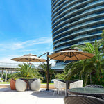 Outdoor Sunshade Garden Umbrella Roman Umbrella Commercial Sunshade Outdoor Leisure Sunshade Khaki 2.5 Square With Round 130kg Marble Base