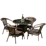 Furniture Rattan Chair Three Piece Set Balcony Small Tea Outdoor Courtyard Table And Chair Household Leisure Rattan Weaving Terrace Teng Chair Elderly Armchair