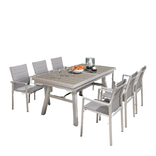 Outdoor Table And Chair Courtyard Telescopic Table Villa Garden Plastic Wood Table And Chair Combination Outdoor Balcony Seat