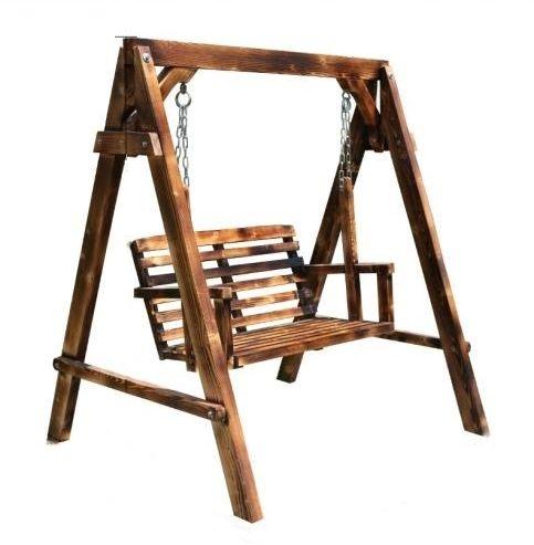 Outdoor Solid Wood Swing Rocking Chair Hanging Double Balcony Garden Leisure Standard