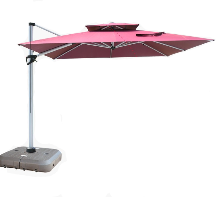 Outdoor Sun Umbrella Courtyard Big Sun Roman Umbrella Terrace Garden Stall 2.5m Square With 340 Catty Water Tank