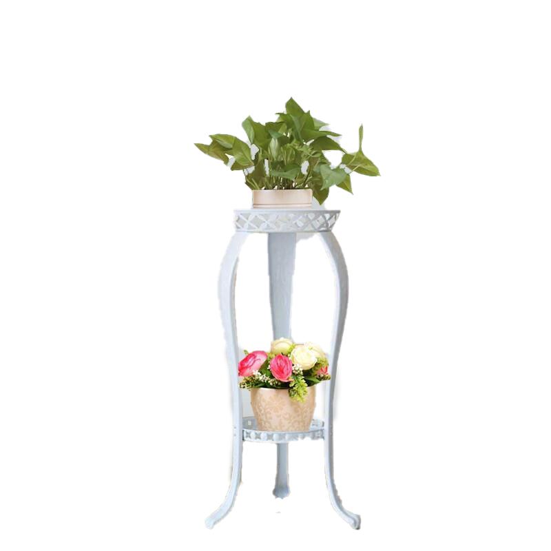 European Style Flower Rack Iron Art Multi-storey Balcony Flower Rack Indoor Green Pineapple Flower Pot Rack Hanging Orchid Multifunctional Ground White (83cm)