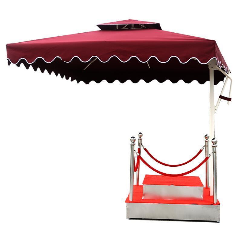 Security Guard Station Sunshade Umbrella Community Property Guard Image Platform Guard Yard Outdoor Advertising Sun Umbrella Square Umbrella 2.1m