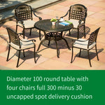 Outdoor Aluminum Table And Chair Courtyard Outdoor Courtyard Barbecue Balcony Furniture Terrace Villa Round Square Long Leisure Iron With 100 Round Table