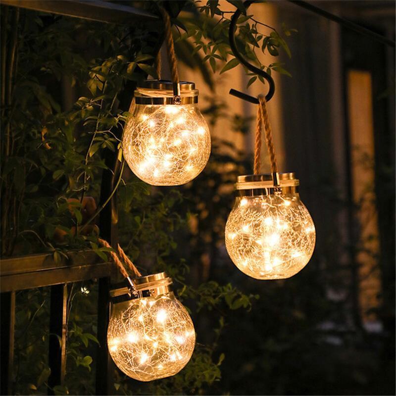 Solar Lamp Floor Lamp Household Garden Lamp Outdoor Night Market Lamp Waterproof LED Garden Lamp Cracked Glass Lamp