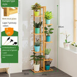 Simple Multi-layer Solid Wood Flower Rack Balcony Fleshy Simple Modern Living Room Indoor Bonsai Rack Nordic American Green Pineapple Hanging Basket Flower Pot Rack Can Hold 7 Layers Of Primary Color