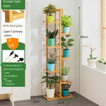 Simple Multi-layer Solid Wood Flower Rack Balcony Fleshy Simple Modern Living Room Indoor Bonsai Rack Nordic American Green Pineapple Hanging Basket Flower Pot Rack Can Hold 7 Layers Of Primary Color