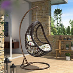 Hanging Basket Rattan Chair Bird's Nest Swing Indoor Adult Hammock Rocking Chair Courtyard Balcony Rocking Chair Singl  Orchid Chair Classic Brown