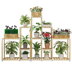 Flower Rack Solid Wood Balcony Flower Rack Living Room Floor Type Bonsai Flower Rack Multi-layer Green Pineapple Flower Rack Bookshelf Flower Bloom Wealth B13