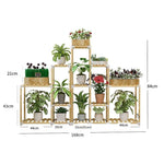 Flower Rack Solid Wood Balcony Flower Rack Living Room Floor Type Bonsai Flower Rack Multi-layer Green Pineapple Flower Rack Bookshelf Flower Bloom Wealth B13