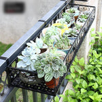 6 Pieces Flower Rack Balcony Hanging European Iron Railing Hanging Guardrail Flower Pot Indoor Fleshy Storage Rack Special Price Green Pineapple Bonsai Rack 30 * 20 * 12cm