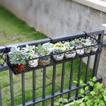 6 Pieces Flower Rack Balcony Hanging European Iron Railing Hanging Guardrail Flower Pot Indoor Fleshy Storage Rack Special Price Green Pineapple Bonsai Rack 30 * 20 * 12cm