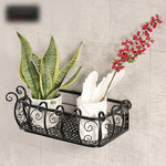 European Style Iron Simple White Railing Flower Rack Household Balcony Guardrail Hanging Green Pineapple Fleshy Flower Rack Wall Hanging Black Flower Pot Rack Hanging Storage Balcony Rack Outdoor Flower Rack 50 * 29 * 16cm