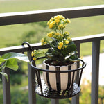 Household Balcony Flower Rack Iron Hanging Pot Railing Multi Meat Green Pineapple Multi-storey Indoor Space Saving Black