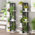 Balcony Outdoor Iron Art Solid Wood Storage Simple Flower Shelf Multi-layer Indoor Space Saving Ladder Landing Multi Meat Green Pineapple Flower Pot Shelf Bedroom Simple Modern Storage Shelf Six Layer White Shelf Blackboard