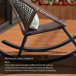 Balcony Rocking Chair Reclining Chair Adult Nap Lazy Chair Elderly Rocking Chair Indoor Leisure Rattan Chair Living Room Leisure Chair Aluminum Alloy Rattan