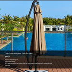 3m Round Khaki Outdoor Sunshade Garden Banana Umbrella Garden Sun Umbrella Terrace Cafe Bar Folding Side Umbrella