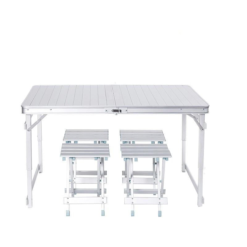 Outdoor Folding Table Furniture Portable Combination Set Fishing Stool Simple Aluminum Alloy Table Barbecue Picnic Table Exhibition Advertising Table