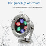 LED Underwater Light Underwater Light Stainless Steel Pool Light Fish Pool Light Waterscape Light Waterproof Spotlight Fountain Light 3w Colorful