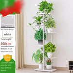 Flower Rack Multi-storey Indoor Household Balcony Decoration Storage Layer Rack Iron Art Living Room Nordic Simple Hanger Green Rose Rack White (7 Potted Flowers Can Be Put)