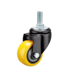 2 Inch Lead Screw Movable Orange Yellow Polyurethane (PU) Caster Light Single Ball Bearing Universal Wheel 4 Sets / Set